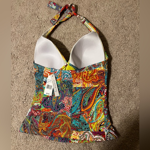 NWT Bleu Rod Beattie multicolored tankini top - Picture 2 of 3